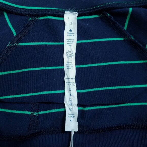 Lululemon Nice Asana Jacket 2 XXS Inkwell Slalom Stripe Womens Zipper Sweater - Picture 8 of 8